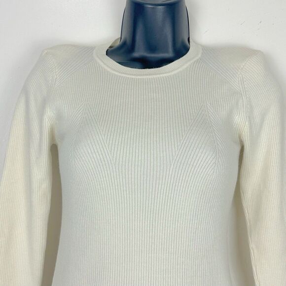 Sandro Women's Size 1 Temps Ribbed Sweater Ivory US S - Picture 2 of 11